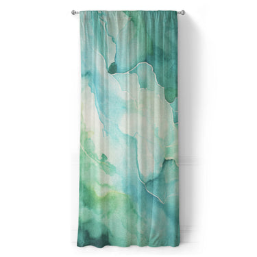 Zephyr Watercolor Blue & Green in Long (50" x 96") Size