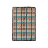 Brenton Plaid Taupe Teal in Small (37" x 52") Size