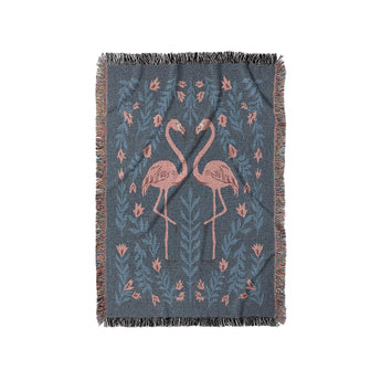 Flamingo Friends Navy in Small (37" x 52") Size