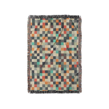 Pixel Mosaic Multicolor Earthtone in Small (37" x 52") Size