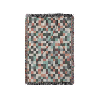 Pixel Mosaic Multicolor Earthtone in Small (37" x 52") Size