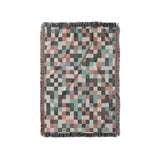 Pixel Mosaic Multicolor Earthtone in Small (37" x 52") Size