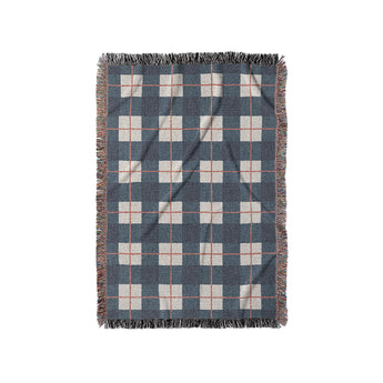Wallace Plaid Navy & Red in Small (37" x 52") Size