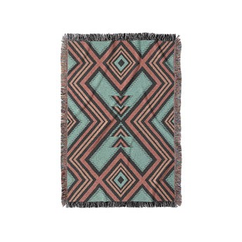 Pancho Turquoise & Vermillion in Small (37" x 52") Size