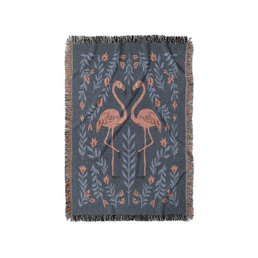 Flamingo Friends Navy in Small (37" x 52") Size