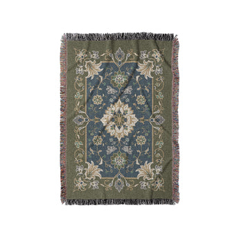 Miriam Navy & Olive Green in Small (37" x 52") Size