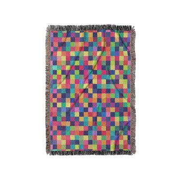 Pixel Mosaic Multicolor Vibrant in Small (37" x 52") Size