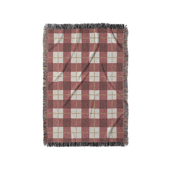 Wallace Plaid Maroon & Gold in Small (37" x 52") Size