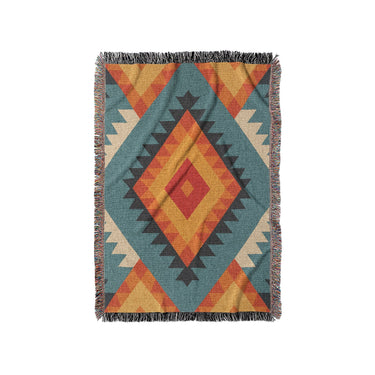 Zareen Blue & Orange in Small (37" x 52") Size