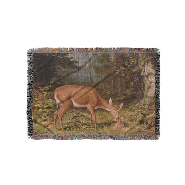 Deer and Fawn by Alfred Fitzwilliam in Small (37" x 52") Size