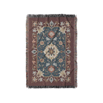 Miriam Navy & Burgandy in Small (37" x 52") Size