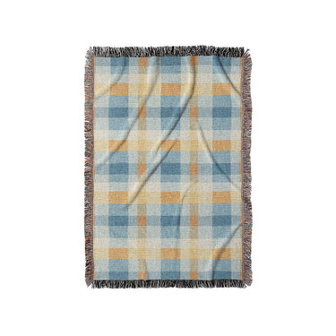 Monroe Plaid Blue & Yellow in Small (37" x 52") Size