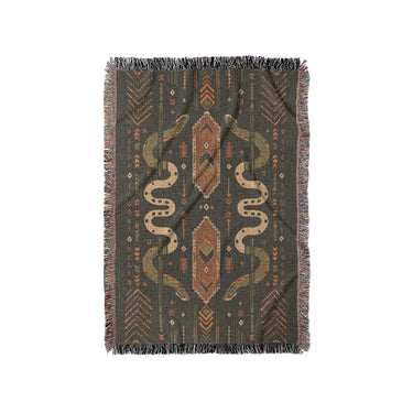 Ophidian Snakes Green & Orange in Small (37" x 52") Size