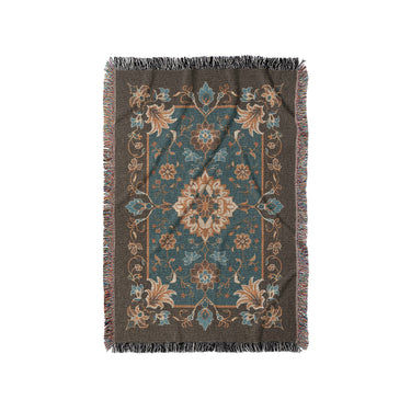 Miriam Dark Teal & Brown in Small (37" x 52") Size