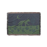 Desert Coyote Midnight Blue & Sage Green in Small (37" x 52") Size