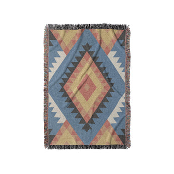 Zareen Blue & Orange in Small (37" x 52") Size