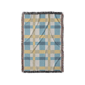 Monroe Plaid Blue & Yellow in Small (37" x 52") Size
