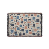 Geometric Confetti Blue & Orange in Small (37" x 52") Size