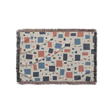 Geometric Confetti Blue & Red in Small (37" x 52") Size