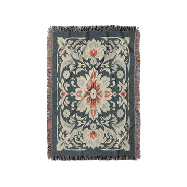 Eugina Seafoam & Navy in Small (37" x 52") Size