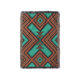 Pancho Turquoise & Vermillion in Small (37" x 52") Size