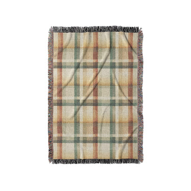 Madras Plaid Taupe Green in Small (37" x 52") Size