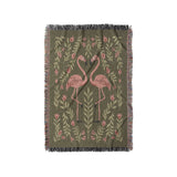 Flamingo Friends Sage Green in Small (37" x 52") Size