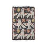 Tribal Birds Black in Small (37" x 52") Size