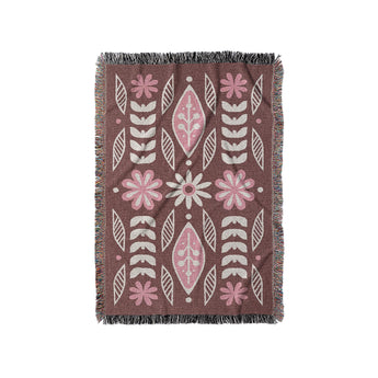 Topanga Burgandy & Pink in Small (37" x 52") Size