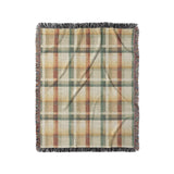 Madras Plaid Taupe Green in Medium (50" x 60") Size