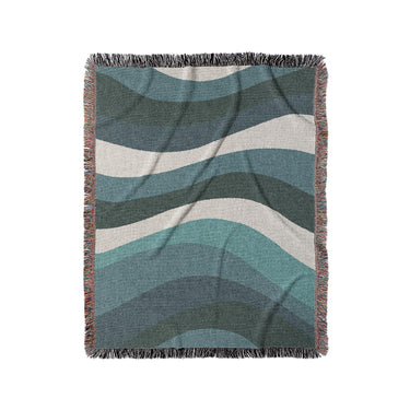 Sinuous Teal Monochrome in Medium (50" x 60") Size