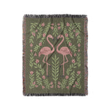 Flamingo Friends Sage Green in Medium (50" x 60") Size