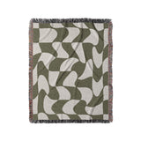 Twyla Checkered Army Green in Medium (50" x 60") Size