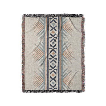 Loxcie Ivory & Blue in Medium (50" x 60") Size