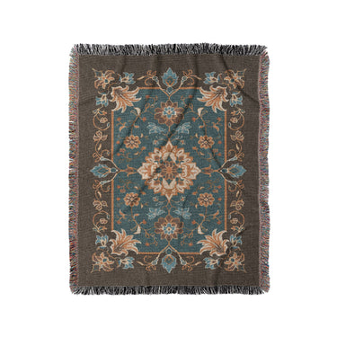 Miriam Dark Teal & Brown in Medium (50" x 60") Size