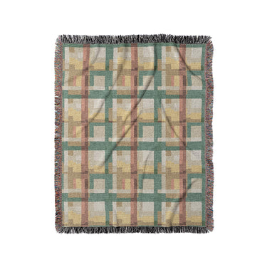 Madras Plaid Taupe Green in Medium (50" x 60") Size