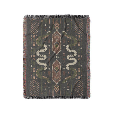 Ophidian Snakes Green & Orange in Medium (50" x 60") Size