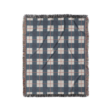 Wallace Plaid Navy & Red in Medium (50" x 60") Size