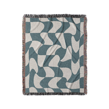 Twyla Checkered Aquamarine in Medium (50" x 60") Size