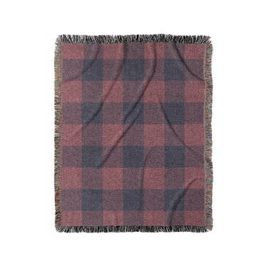 Buffalo Plaid Maroon & Navy in Medium (50" x 60") Size