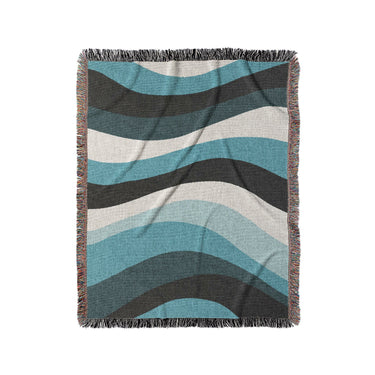 Sinuous Teal Monochrome in Medium (50" x 60") Size