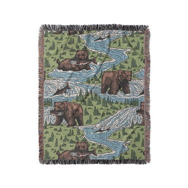 Bears Catching Salmon in Medium (50" x 60") Size