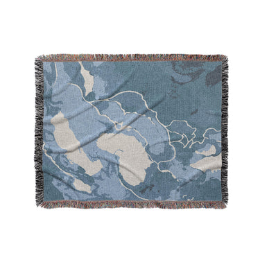 Zephyr Watercolor Azure Blue in Medium (50" x 60") Size