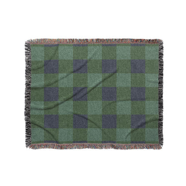 Buffalo Plaid Green Navy in Medium (50" x 60") Size
