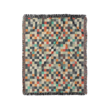 Pixel Mosaic Multicolor Earthtone in Medium (50" x 60") Size