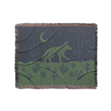 Desert Coyote Midnight Blue & Sage Green in Medium (50" x 60") Size