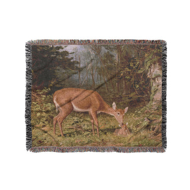 Deer and Fawn by Alfred Fitzwilliam in Medium (50" x 60") Size