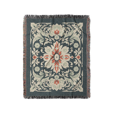 Eugina Seafoam & Navy in Medium (50" x 60") Size