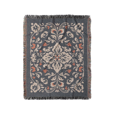 Annette Navy & Orange in Medium (50" x 60") Size