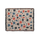 Geometric Confetti Blue & Red in Medium (50" x 60") Size